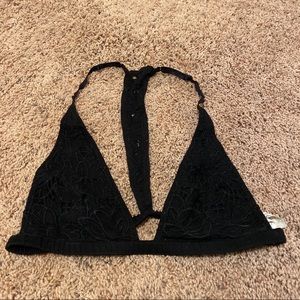 Free People Black Crochet Bralette